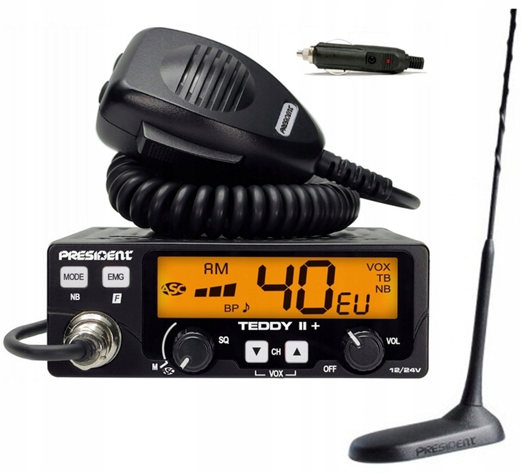 Sada Rádia Cb Teddy II+ Konektor Magnetická Anténa Virginia F