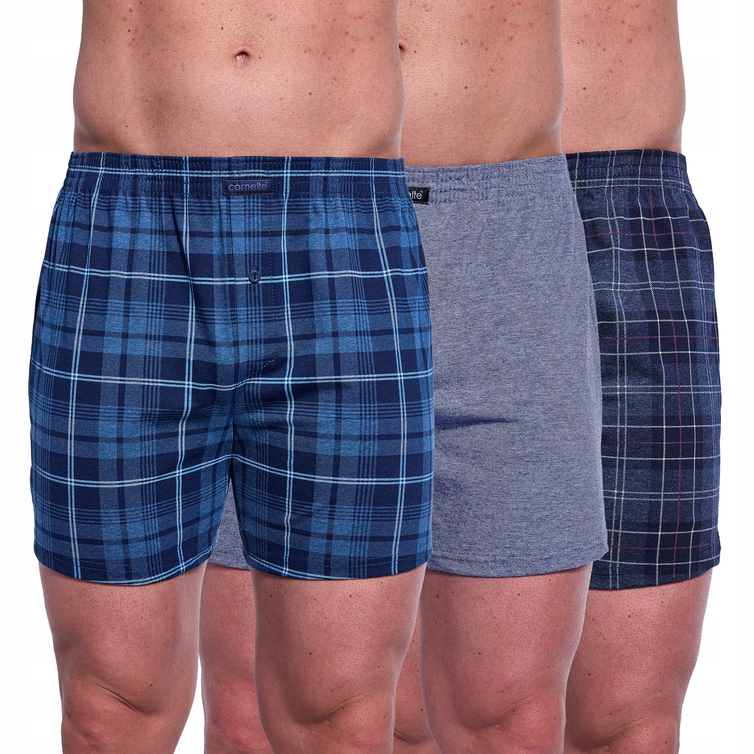 Bokserki męskie Cornette 945/06 r. M (46) luźne 3-pak bawełna poliester