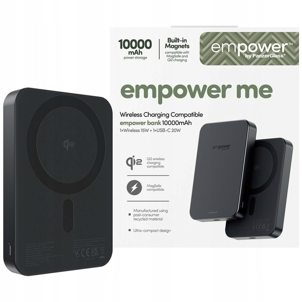 Powerbanka empower by PanzerGlass Bank 10000 mAh čierna