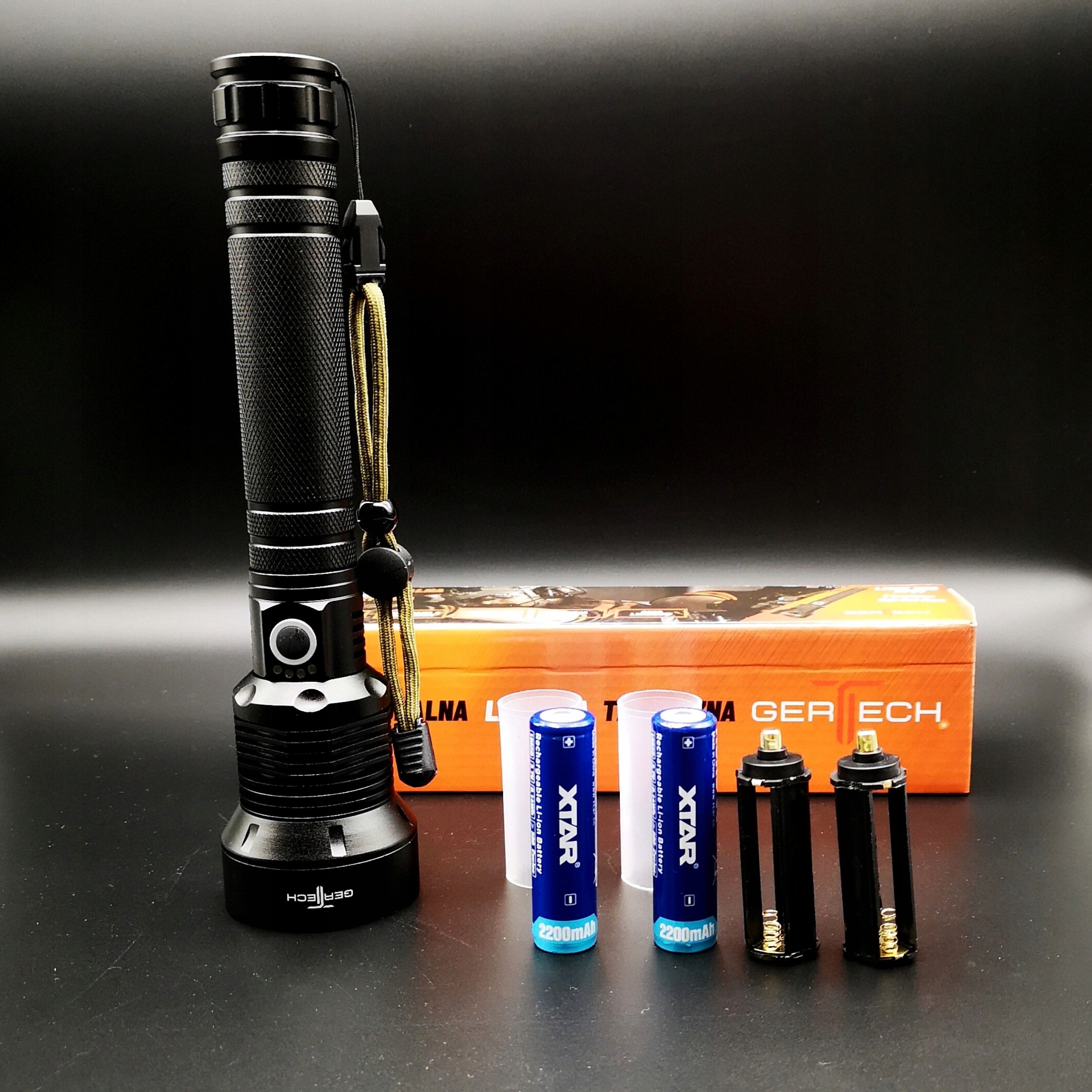 LATARKA LED AKUMULATOR Wojskowa Bardzo MOCNA Reflektor ZOOM PROFSJONALNA Model LATARKA LED TAKTYCZNA GERTECH PRO XP07