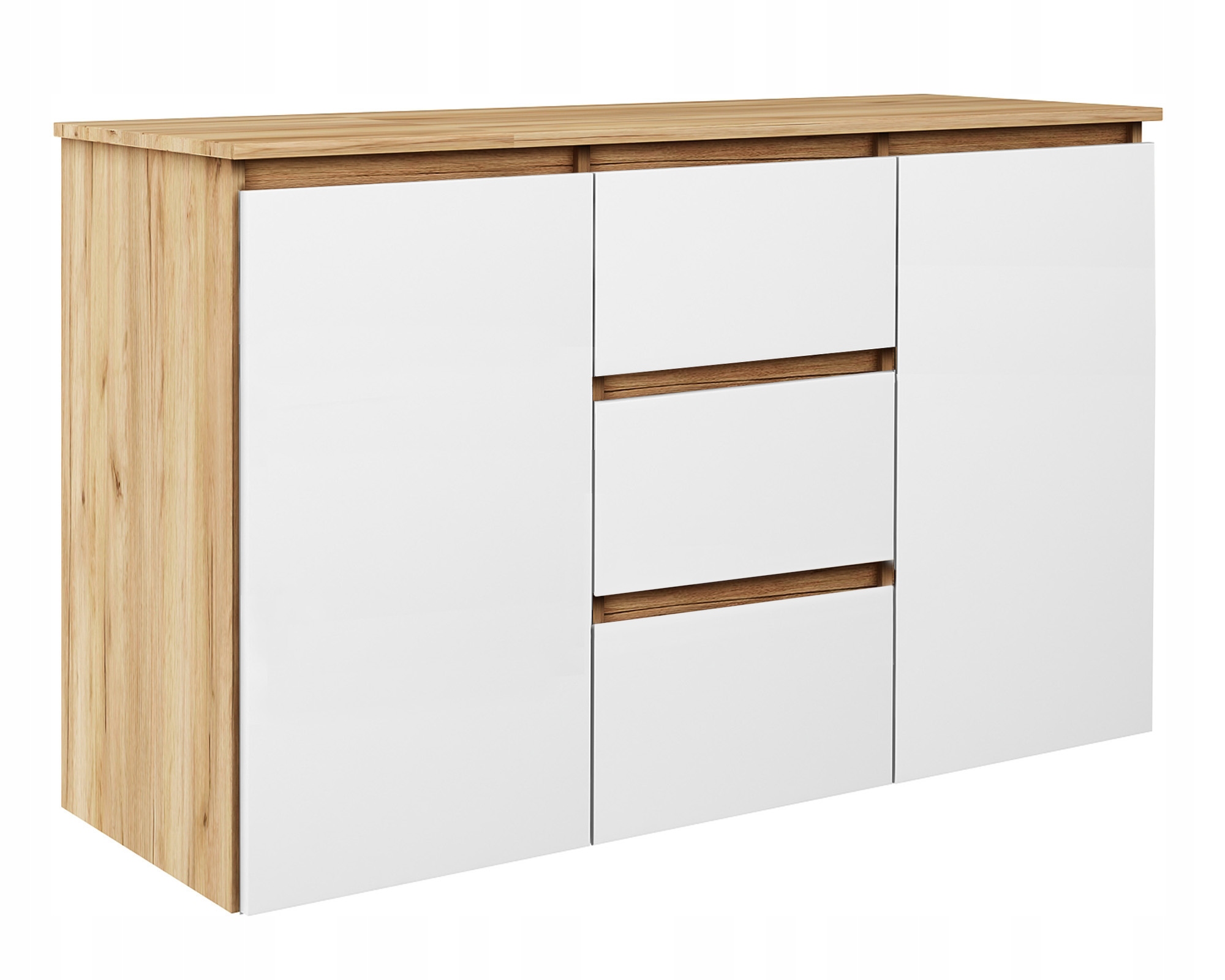 

Komoda 120 CM Dąb Złoty K3 Pojemna Do Sypialni
