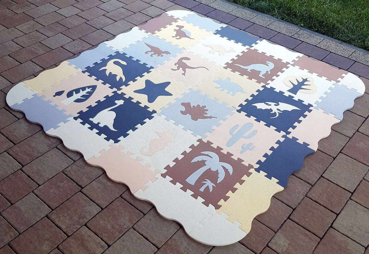 DUZA MATA PIANKOWA DINOZAURY PUZZLE KOJEC GRUBA XL Liczba elementów 52