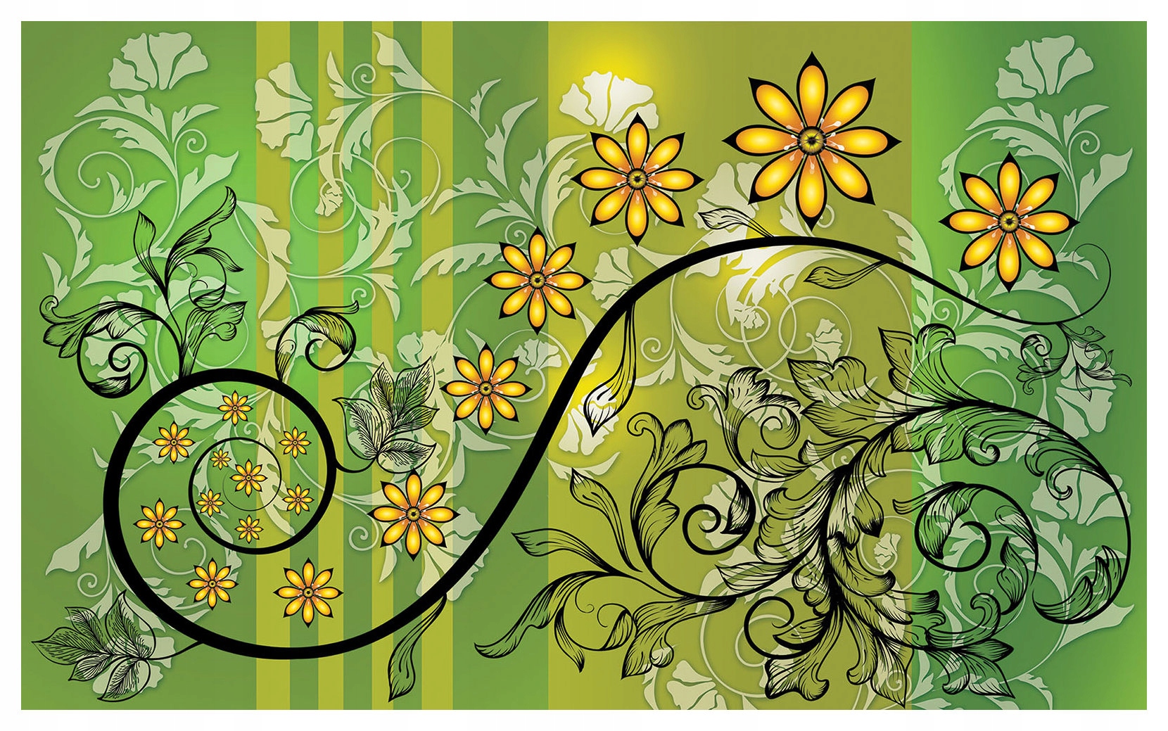 Fototapeta Abstrakt Kvetinový Žlto-zelený 368x254 Moderný akcent lepidlo