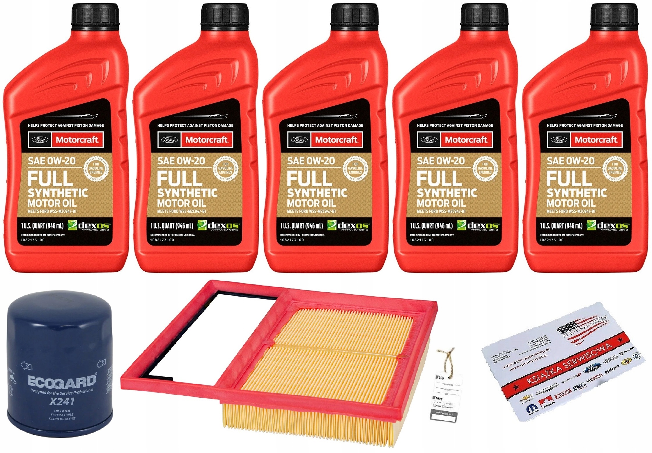 MOTORCRAFT 0W20 4,7L + FILTRY FUSION 2,0 2013-2020