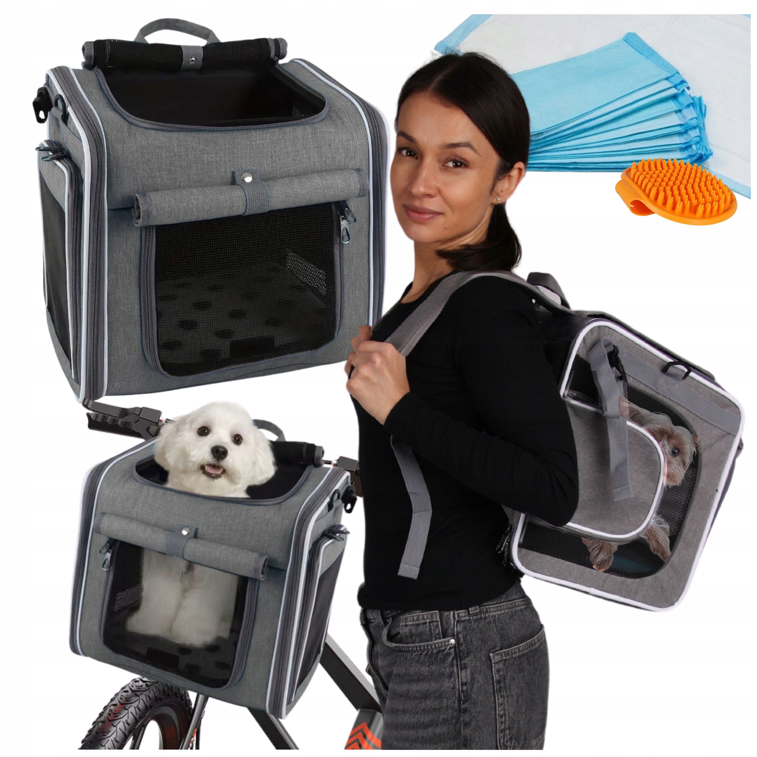 Přepravka batoh taška sedačka na kolo pro psa kočku vyztužená XL pevná