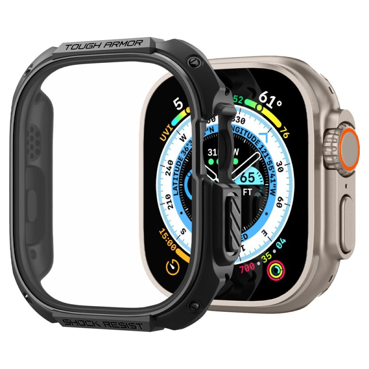 Etui szkło do Apple Watch Ultra 49mm, ochronny case ze szkłem, smukłe