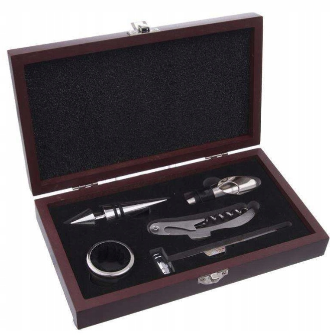 

Zestaw do wina korkociąg zatyczka obręcz termometr