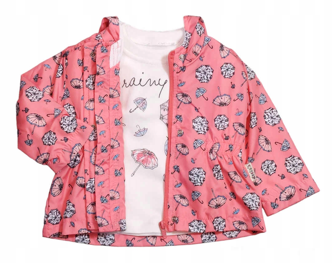 KOMPLET DZIEWCZĘCY BLUZKA SPODNIE PŁASZCZYK 80 Marka Inna marka