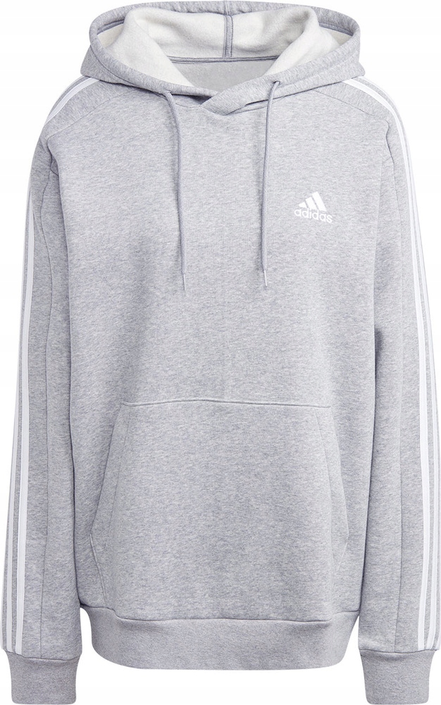 Pánská Mikina Adidas Essentials Fleece 3-STRIPES Hoodie Šedá IJ6474 velikost XL