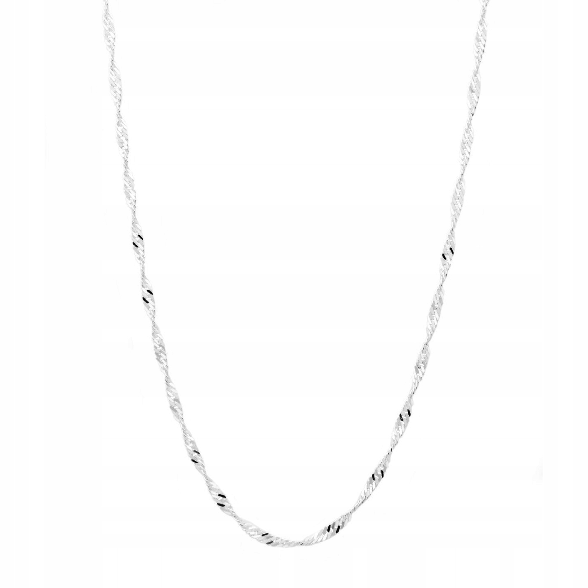 Krásný Stříbrný Řetízek Singapur 50 CM 3 MM Ryzost 925