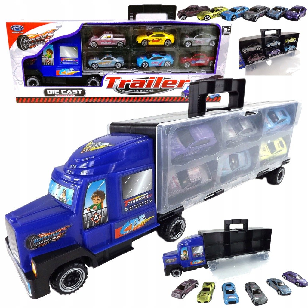 CIĘŻARÓWKA Z AUTAMI METALOWE AUTA TIR LAWETA 997CZ Wysokość produktu 9 cm