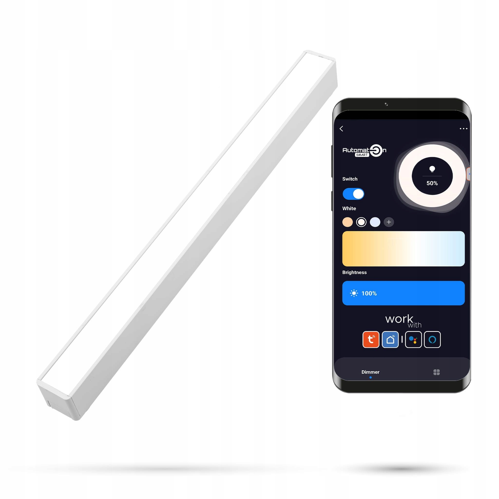 Reflektor Zigbee Tuya Flood 10W F10L Slimtrack a FiberFLEX 48VDC Bílý