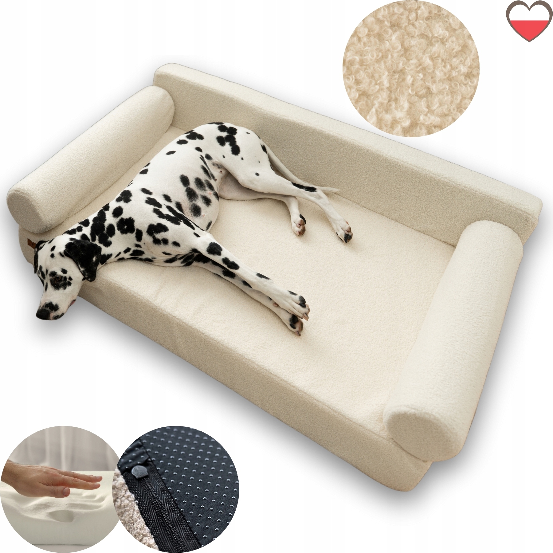 Levně Pelíšek L 100x80 Boucle Ivory Picotto