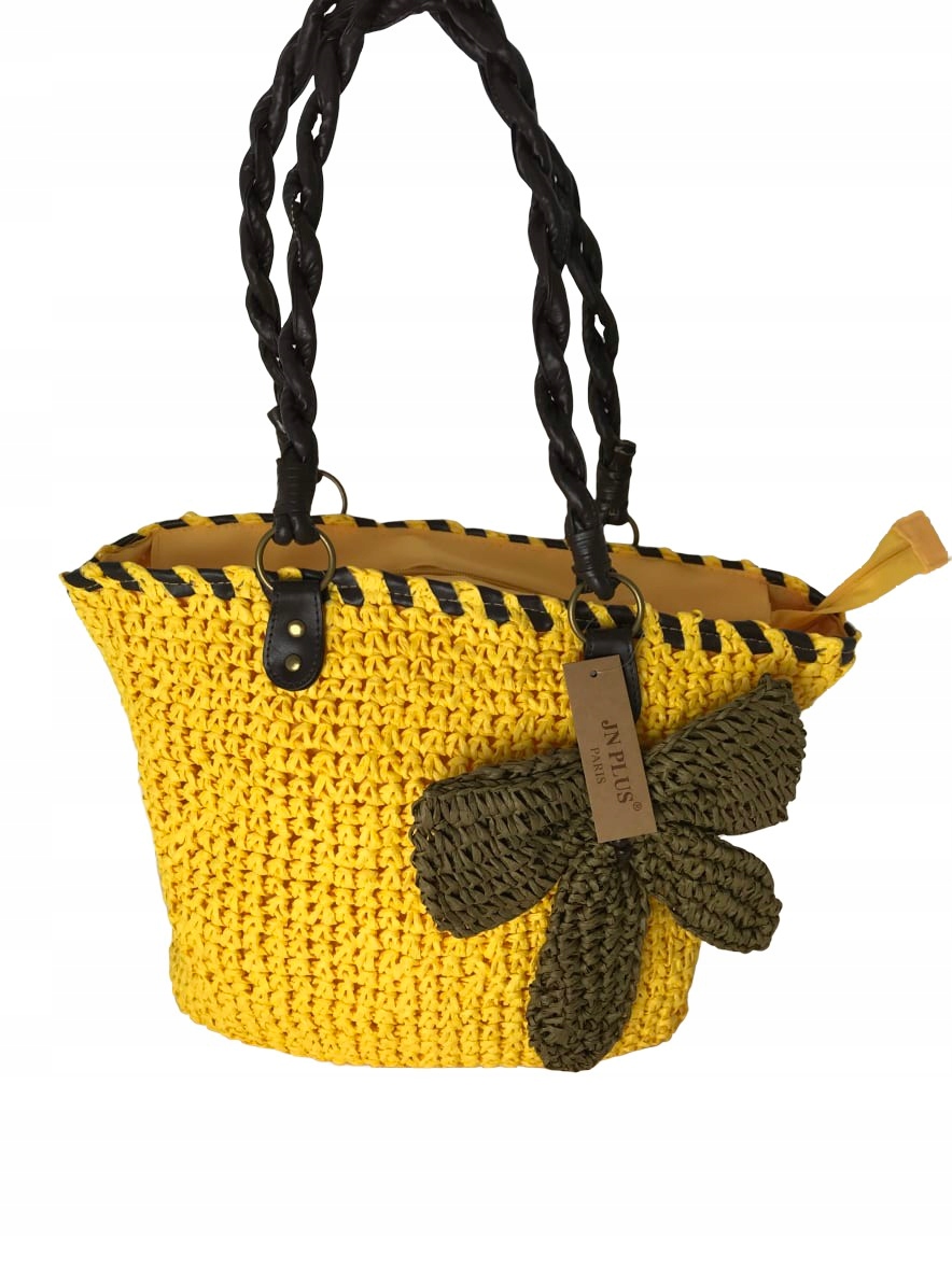 

Torba Koszyk Słomiana Plażowa żółta