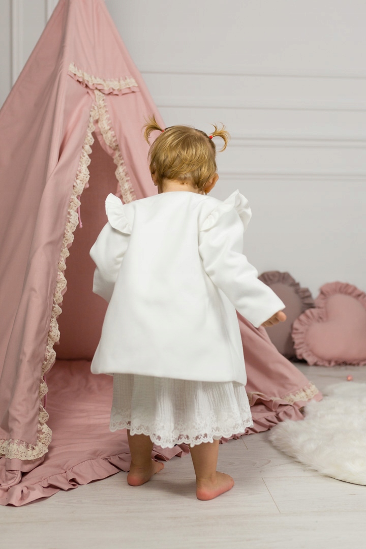 Płaszczyk na chrzest dla dziewczynki Adele 68 ecru EAN (GTIN) 5906214906068