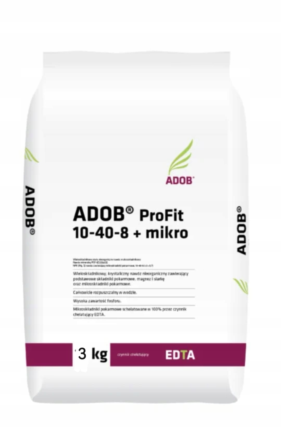 

Nawóz wieloskładnikowy fosfor Adob 10-40-8 3kg