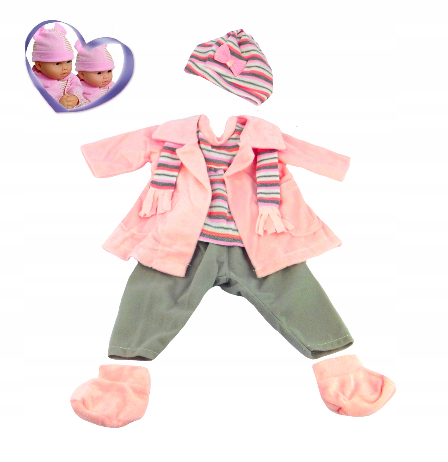 UBRANKO DLA LALKI 40CM PŁASZCZ TUNIKA SPODNIE SZAL Marka Adar