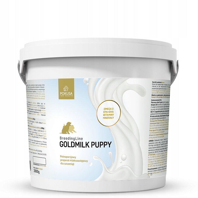 Mleko dla szczeniąt w proszku 2kg 2000g Pokusa Breeding Line Goldmilk Puppy