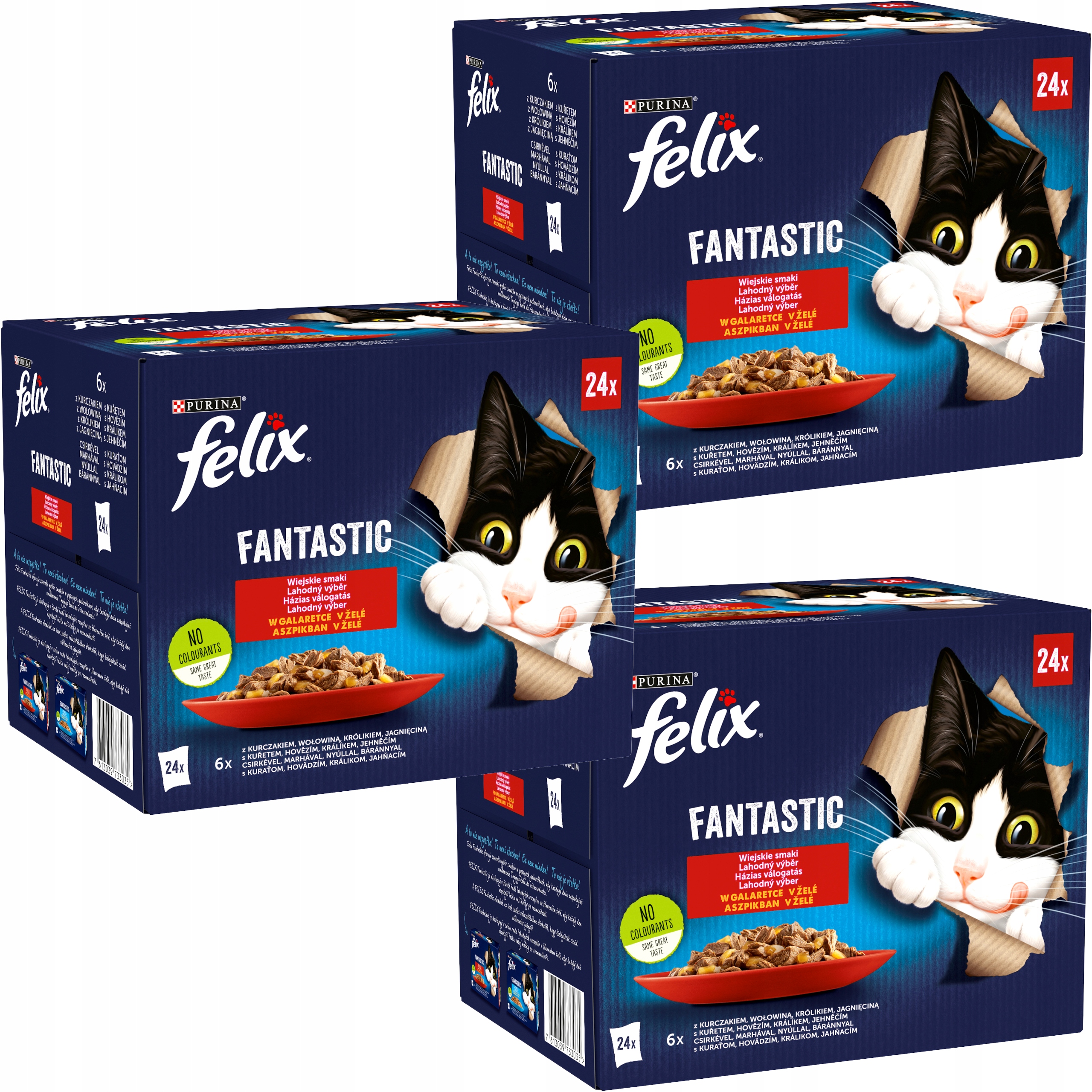 Levně Felix Fantastic MIX Chutí V Želé Krmivo pro kočky 24x85 g