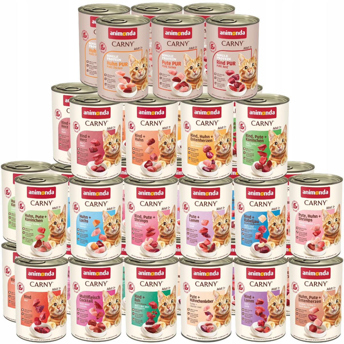 Animonda Carny Adult konzerva Set 38x400g – MIX 19 příchutí
