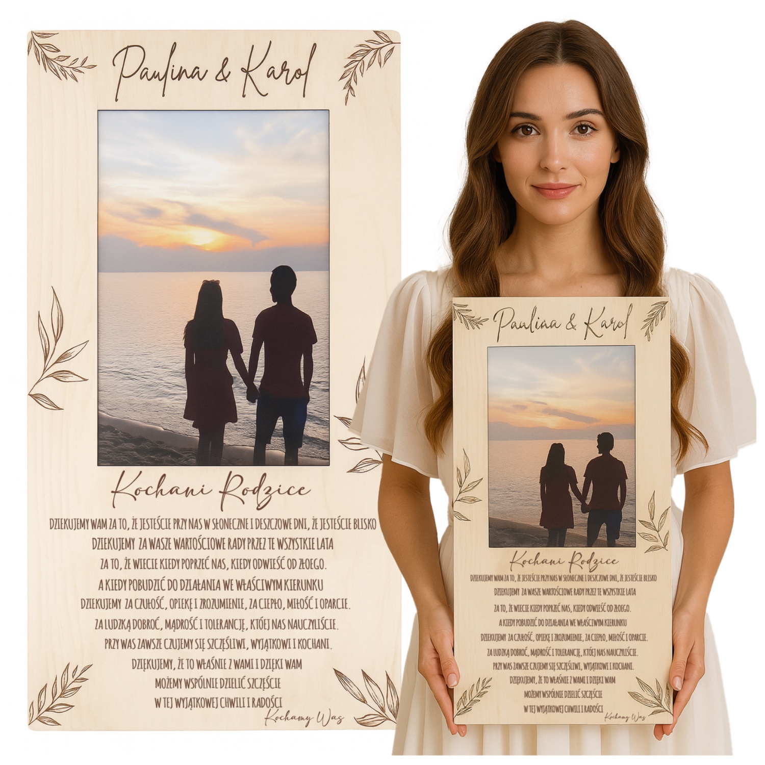 Poděkování Rodičům, Dřevěná Tabule S Fotografií, Krásný Dárek