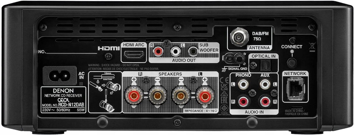 Wieża DENON Ceol N12 DAB Czarny Radio FM internetowe AM DAB DAB+