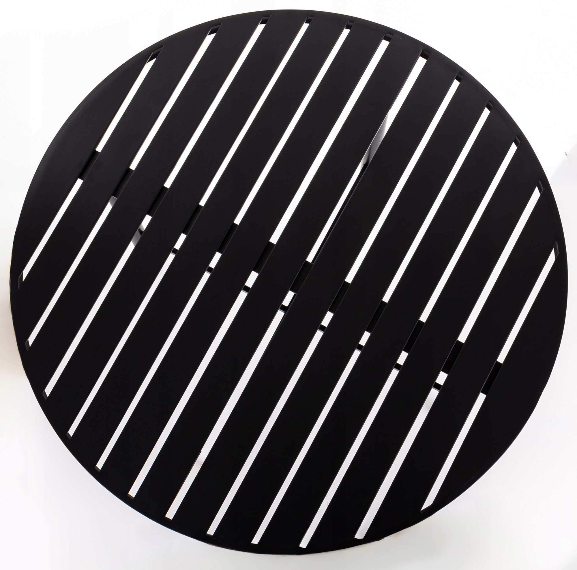 Czarny okrągły metalowy stolik stół ogrodowy na balkon taras do altany Materiał dominujący metal