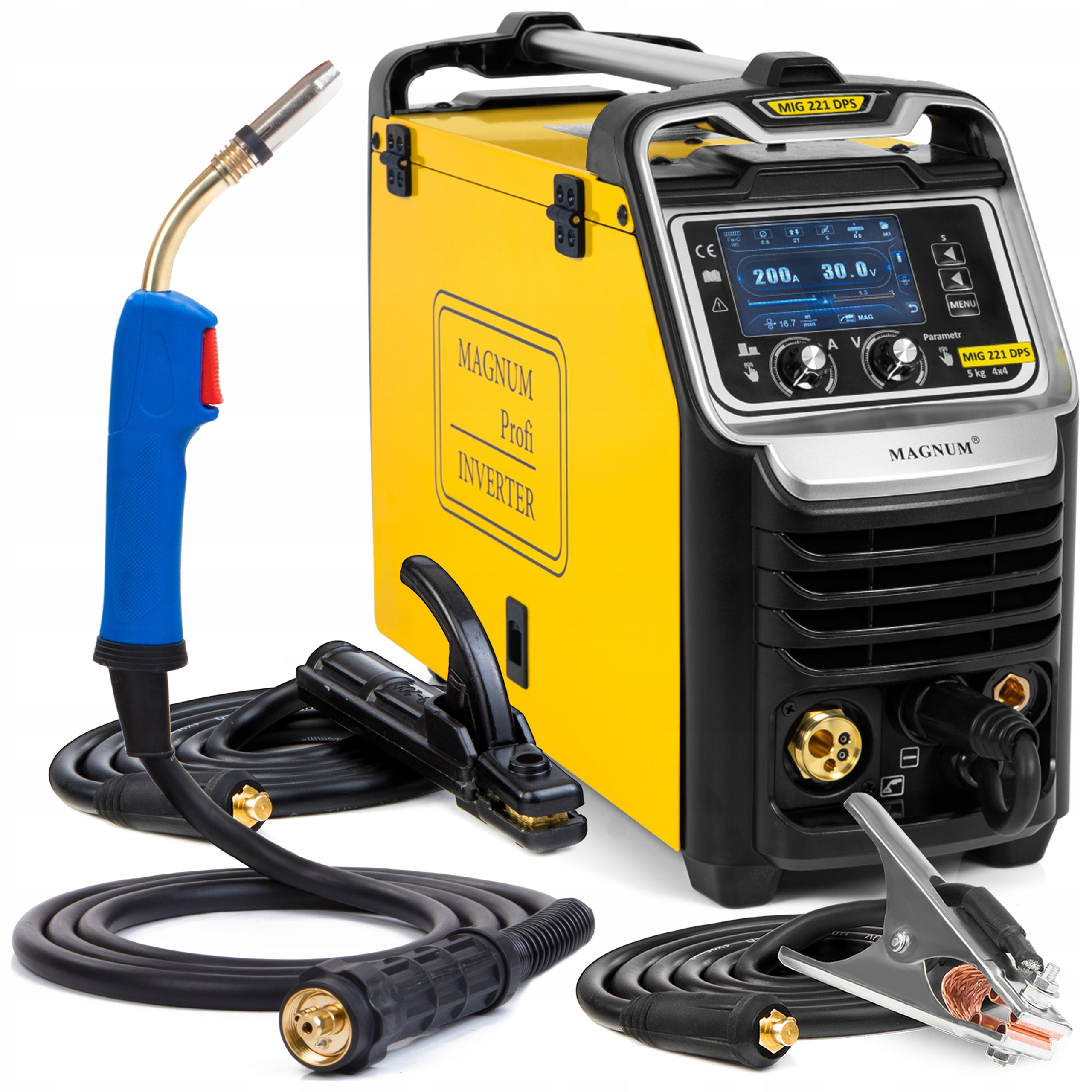 Svářecí poloautomat Magnum Mig 221 Dual Puls Synergie 4X4 Mma Tig 200A