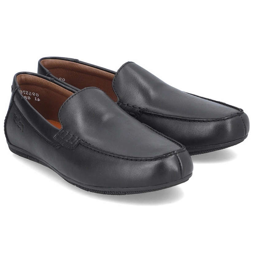 Pánské elegantní lehké mokasíny Rieker 09557-00 Black černé Kůže VEL.43