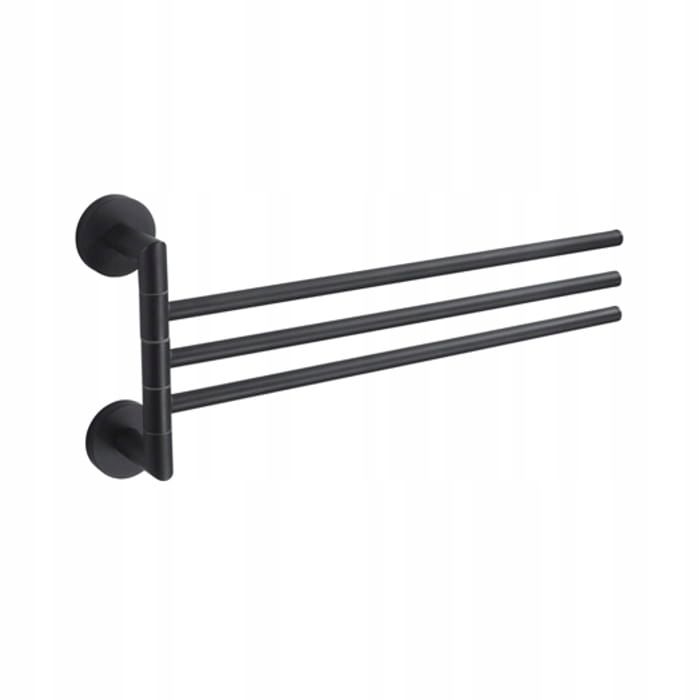 

Wieszak na ręcznik trójramienny ruchomy czarny