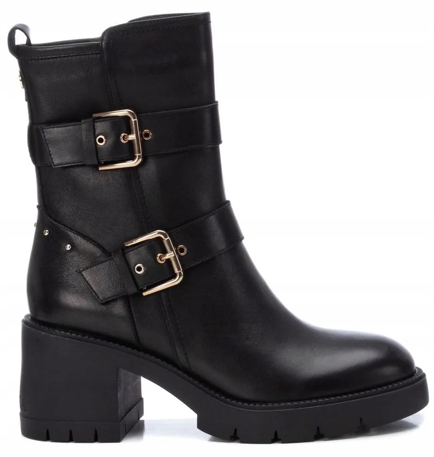 Carmela Černé Dámské Kožené Boty Kotníkové Boty Na Podpatku 40