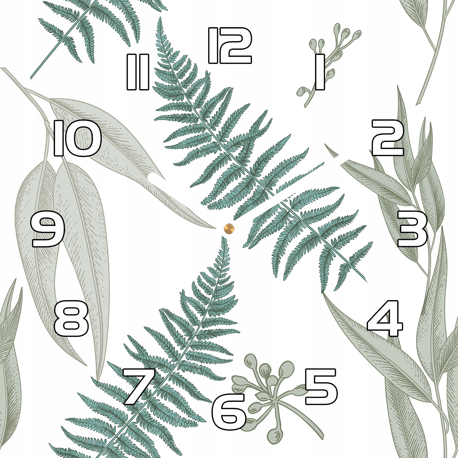 

Zegar szklany płynący mechanizm Paproć 30x30 cm