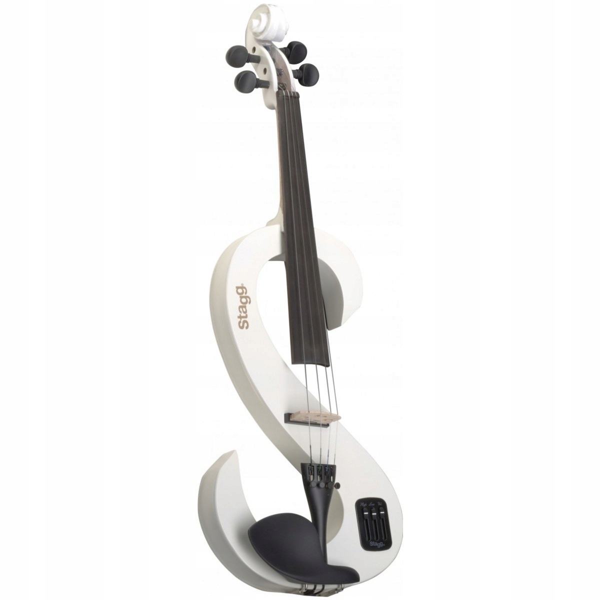 Stagg Evn 4/4 Wh, elektrické housle s pouzdrem a sluchátky, bílé