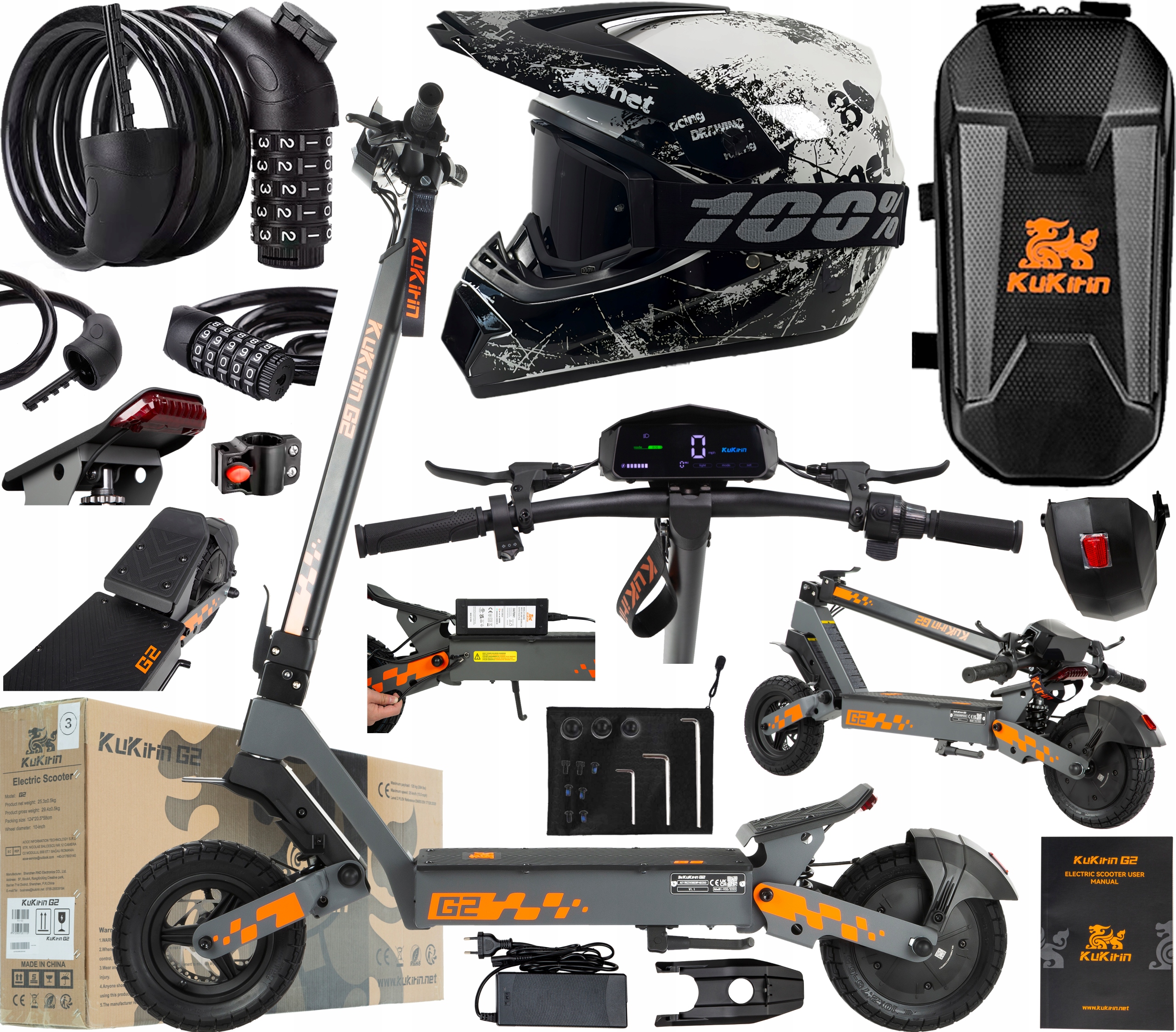 2026 KuKirin G2 pojazdy elektryczne 800W 45KM/H 48V 15Ah 55KM 10" +Prezent