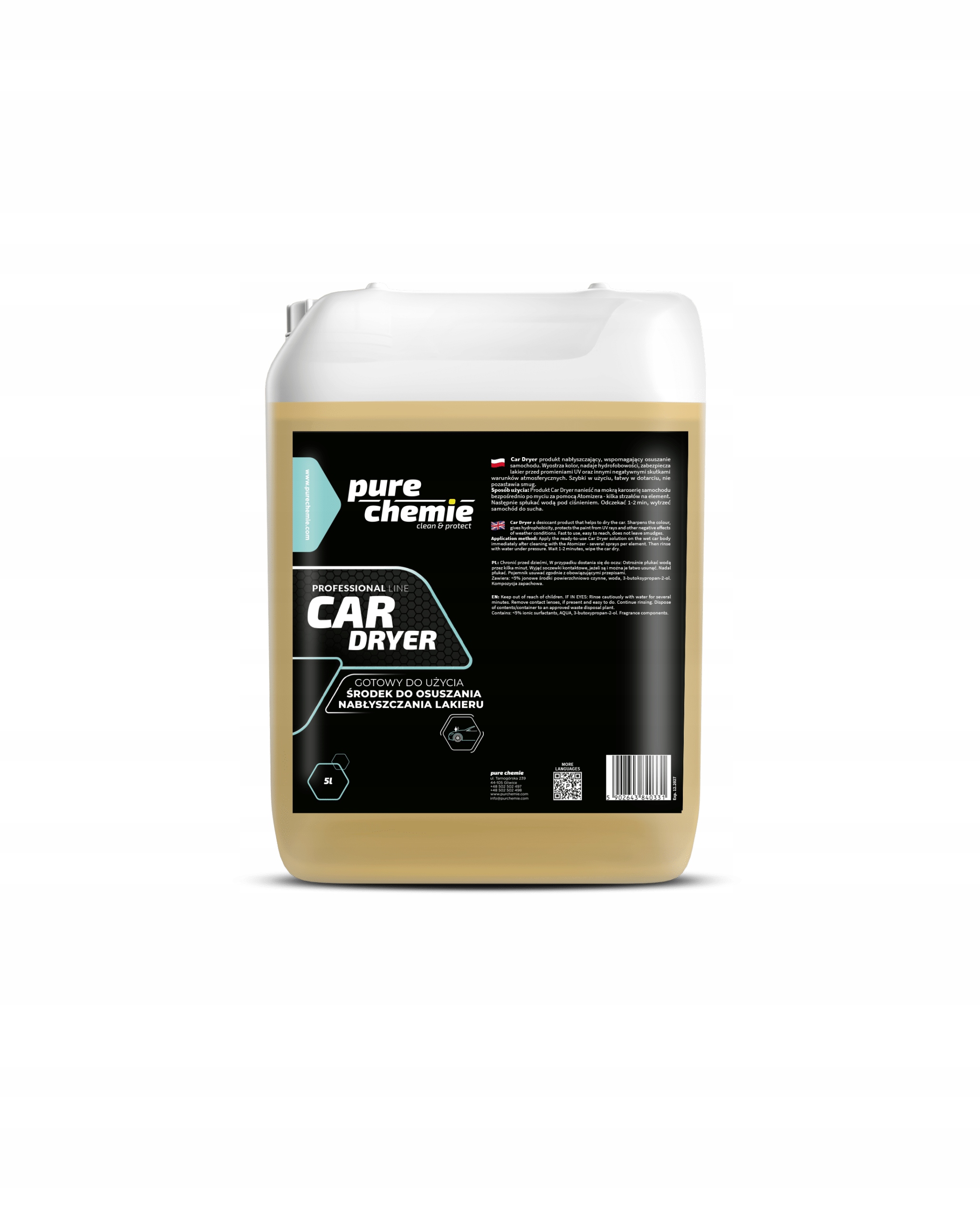 Pure Chemie Car Dryer Concentrate 5 L – Prostředek Podporující Vysoušení