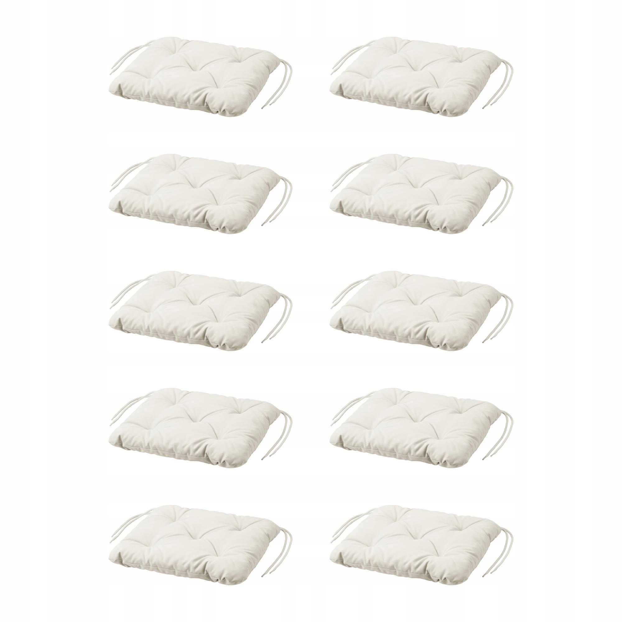 10 ks Polštář na zahradní židli světle šedobéžový 36x32 Kuddarna