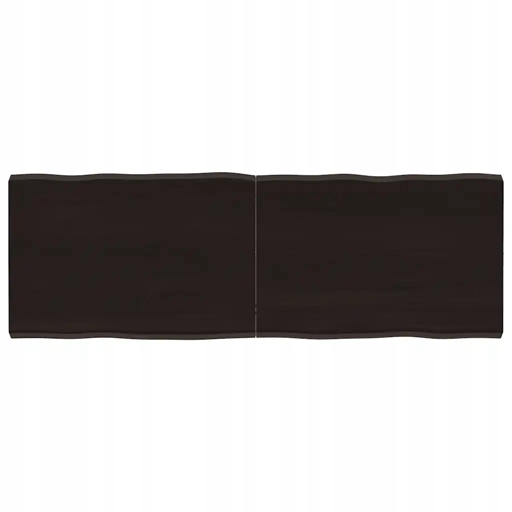 Stolní deska tmavě hnědá 140x50x(2-4)cm ošetřený dub živá hrana Hnědá 36403