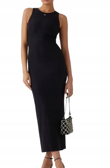 Guess Černé Šaty Bez Rukávů S Logem Prosta S Gng