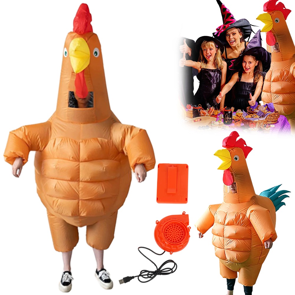 Kostým Nafukovací Kuře Na Hraní A Halloween Cosplay 150-190 CM