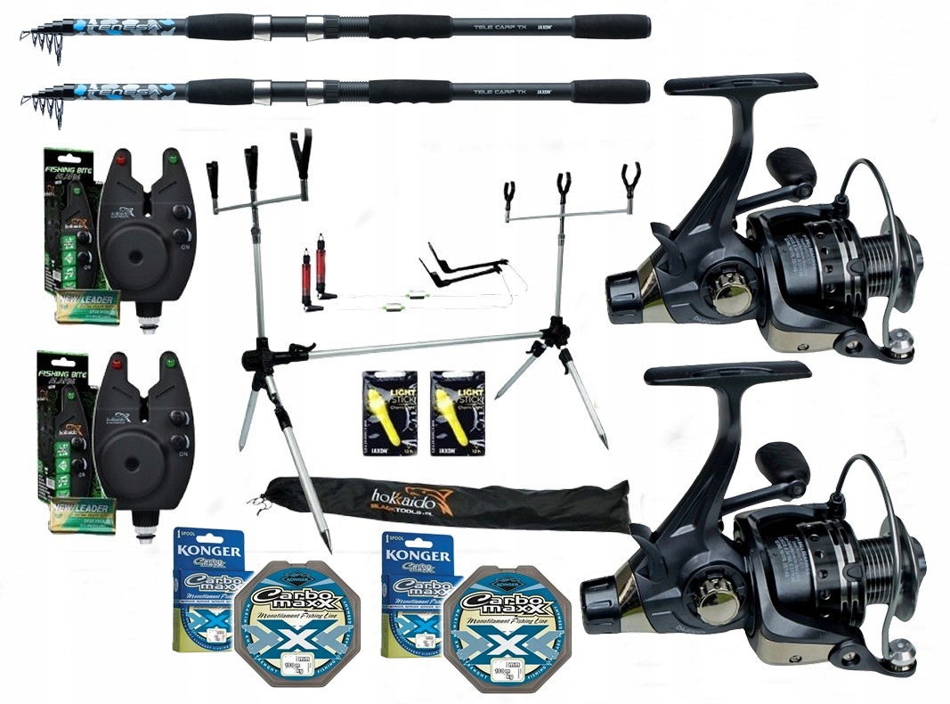 Zestaw Gruntowy Stanowisko Karpiowe Grunt 2 X Wędka 2 X Kołowrotek