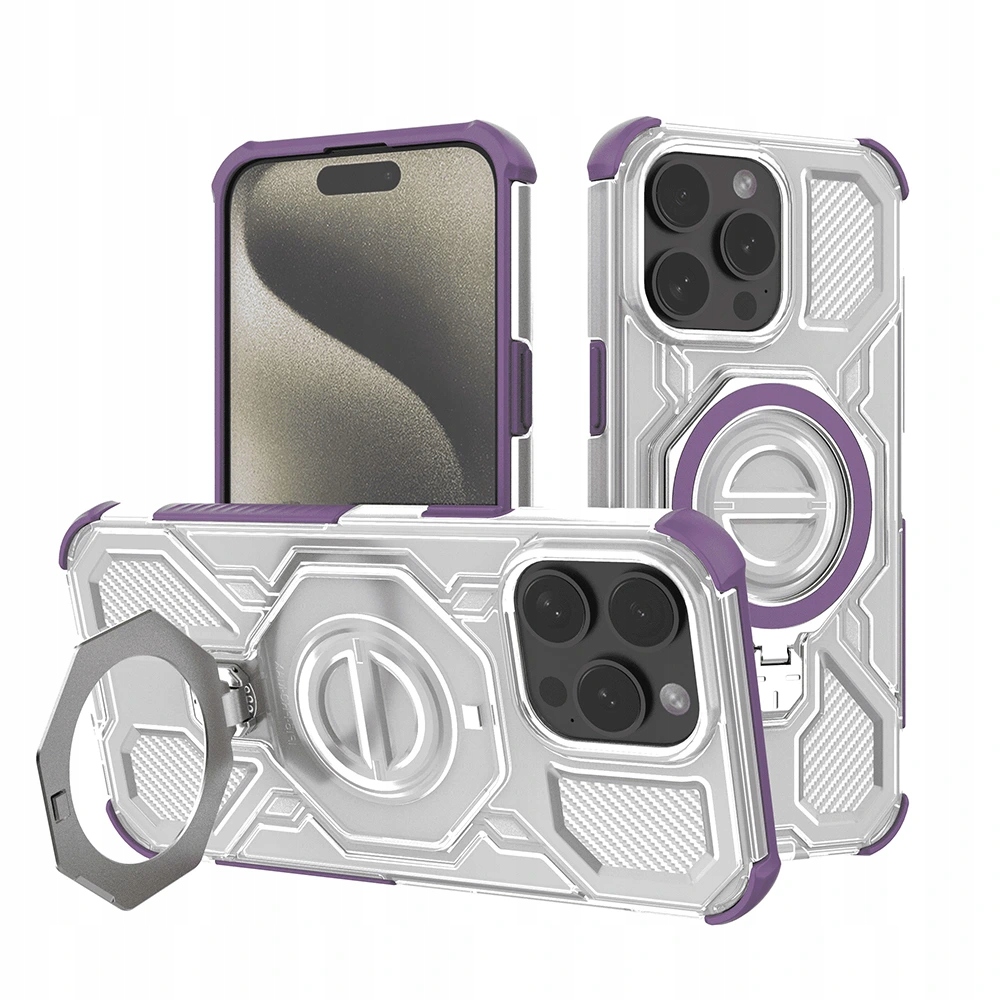 Techsuit Shield Pro Etui na iPhone 15 Pro Max fioletowe przezroczyste