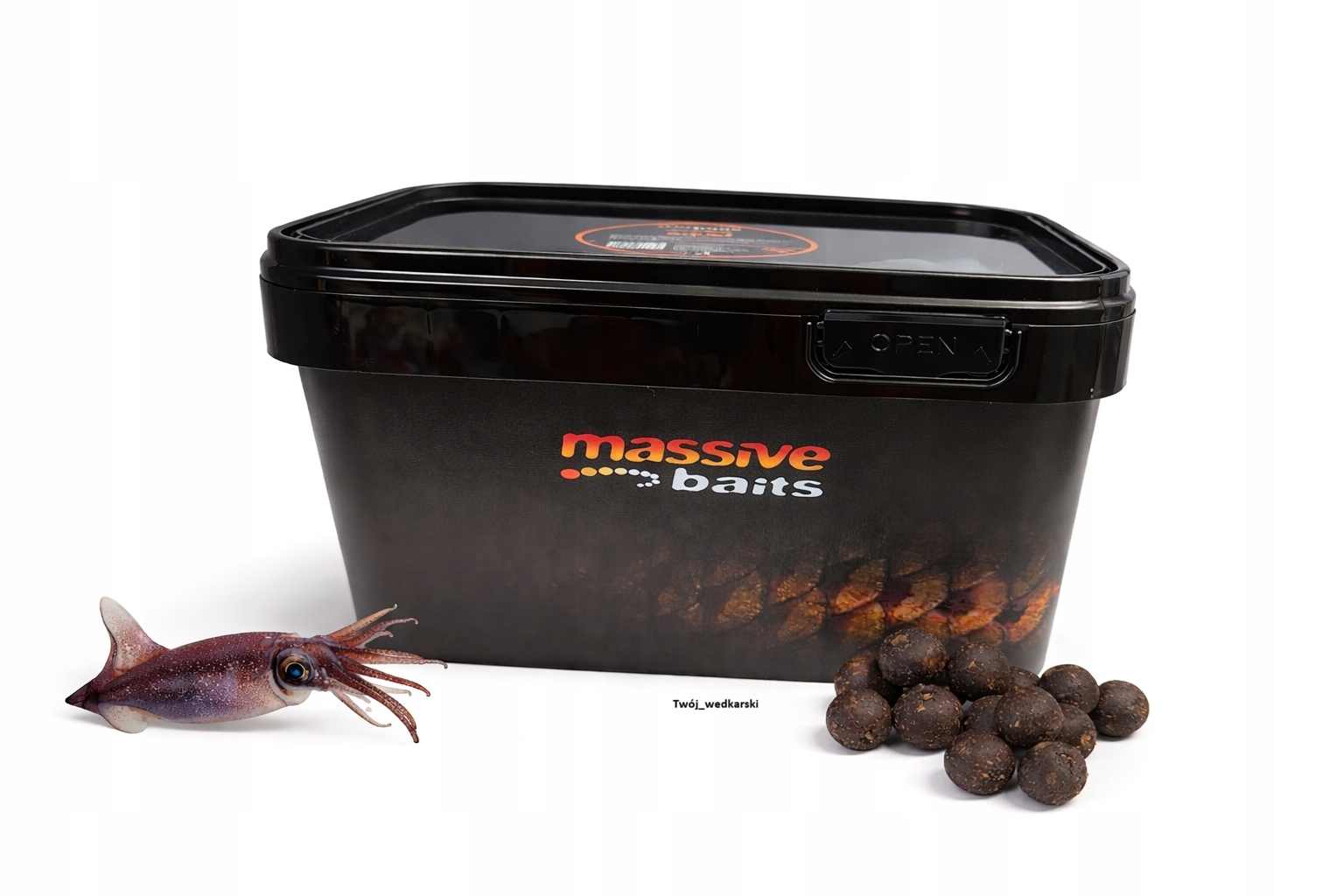 Massive Baits Kulki Eco Boilies Squid/ Kałamarnica 18mm 3kg Wiaderko