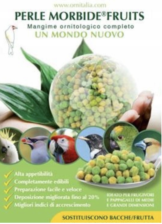 Ornitalia – Lahodné klíčky v zeleno-žlutých kuličkách pro papoušky 4 kg
