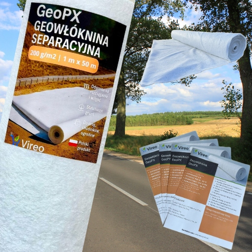 Geowłóknina ogrodowa 230g 1x50m na Drogi, Drenaż, Podjazdy|mocna i Gruba