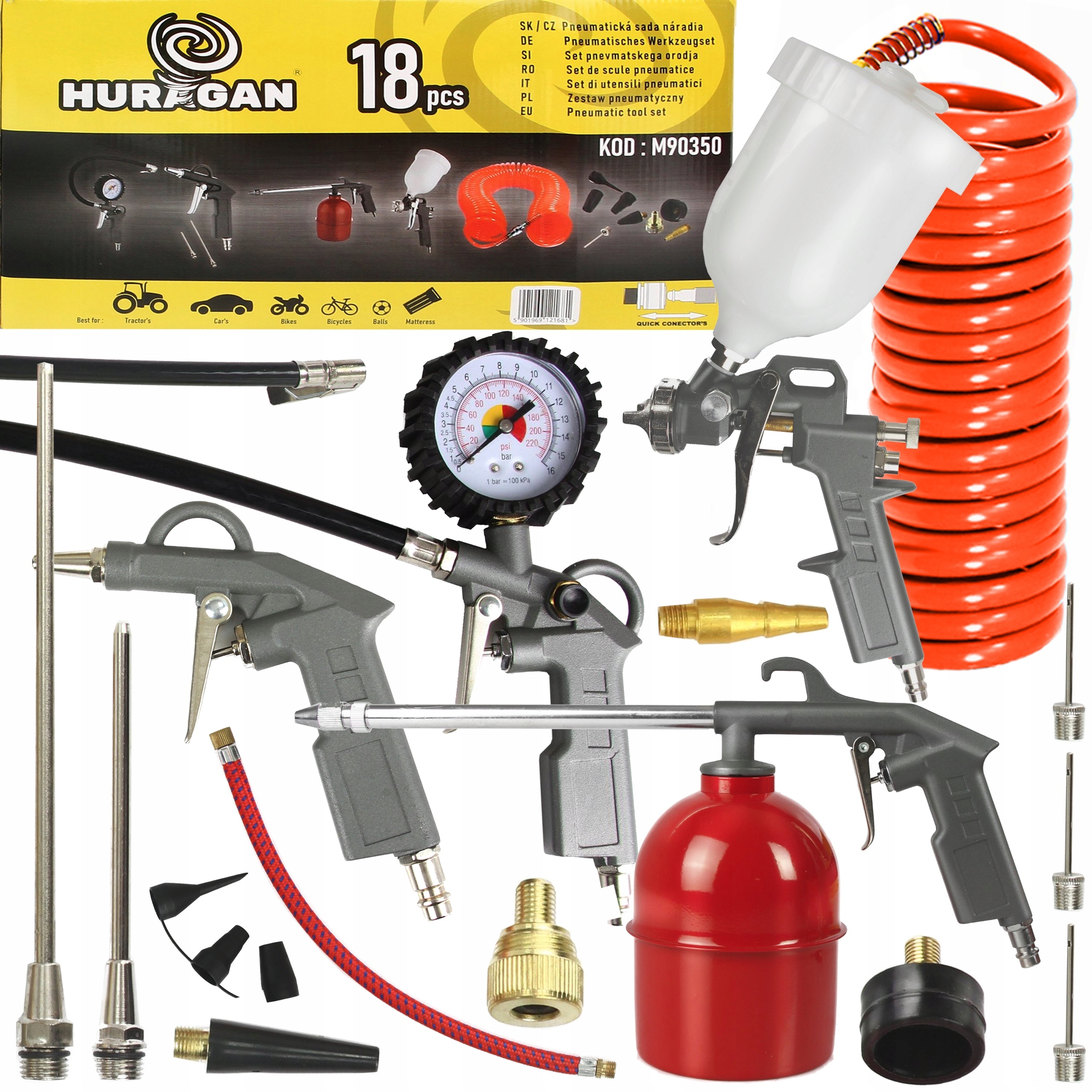 NARZĘDZIA PNEUMATYCZNE PISTOLET ZESTAW PNEUMATYCZNY DO KOMPRESORA SPRĘŻARKI