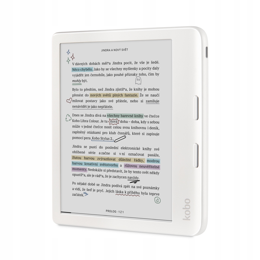 Kobo farebná čítačka kníh Libra Colour, 7", 32GB, vodeodolná, biela