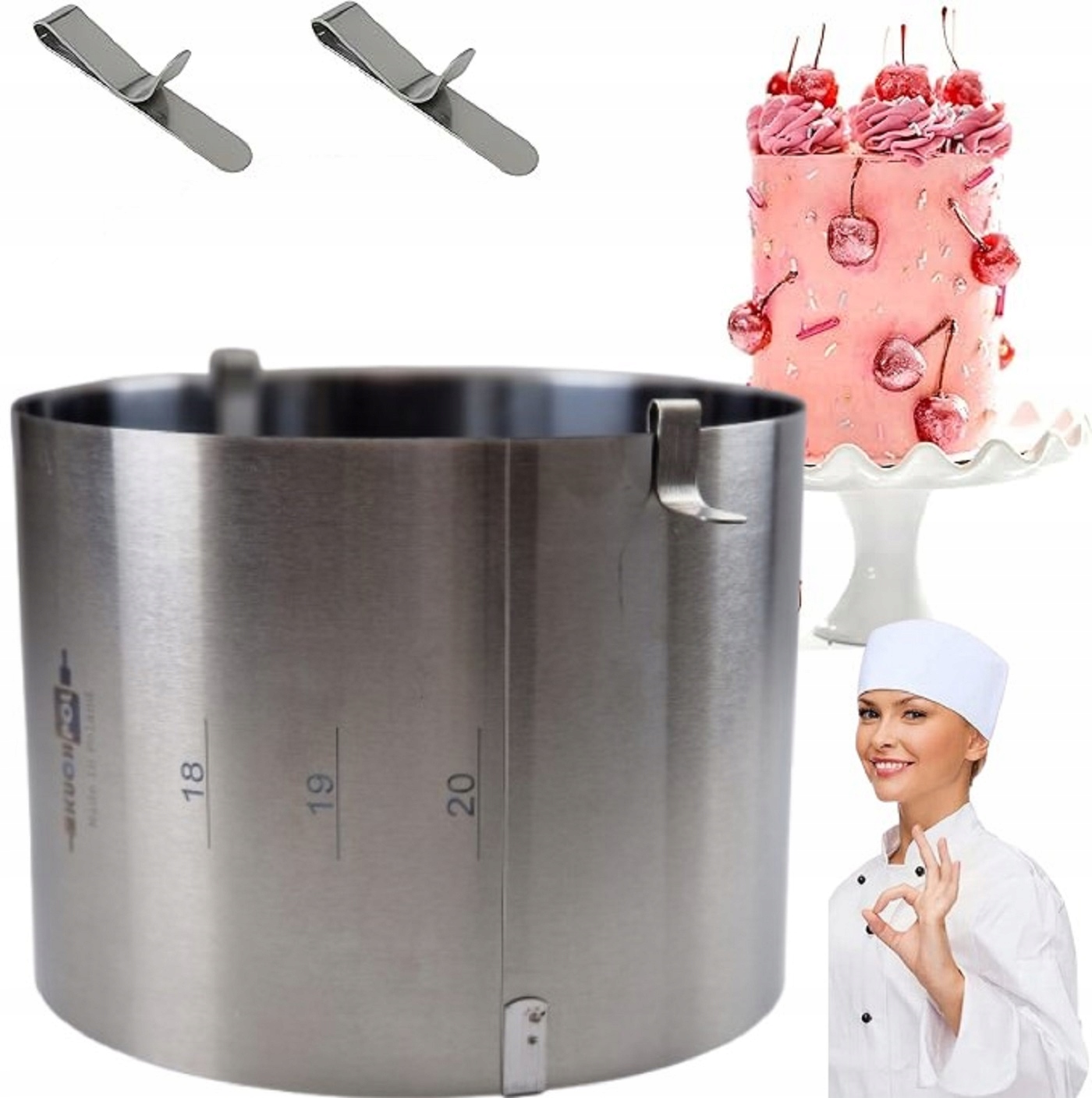 Rant Opaska do Tortu WYSOKA Z PODZIAŁKĄ WYSOKOŚĆ 15cm