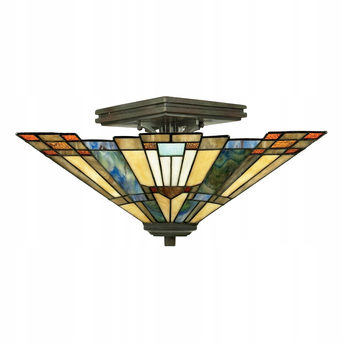 Dekoratívna stropná lampa klasická vitrážová vintage umelecká Quoizel