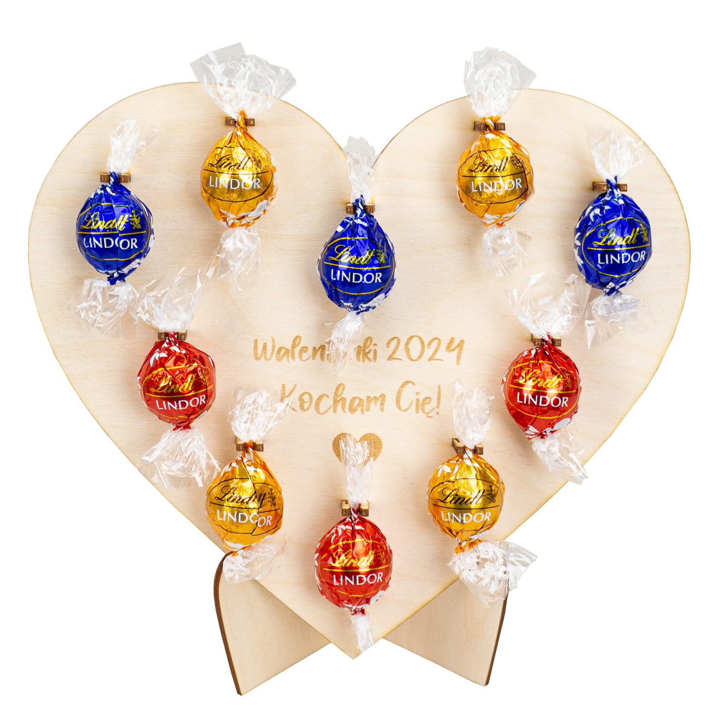 Srdce s pralinkami Lindor 10 pralinek k Valentýnu Den matek 24 cm
