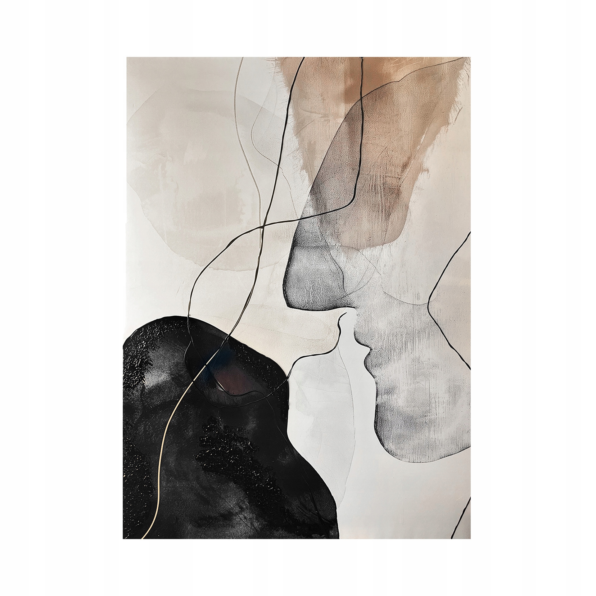 Styler Obraz s ručně malovanými prvky 70x100 cm Kiss dekorace